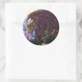 Sticker Rond Lion et petits (Sac)