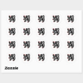 Sticker Rond Lion flamand. (Feuille)