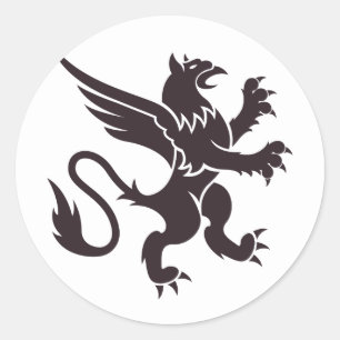 Sticker Rond Lion héraldique