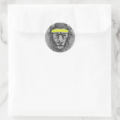 Sticker Rond lion huppé (Sac)