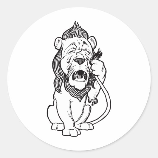 Sticker Rond Lion lâche (Devant)