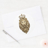 Sticker Rond Lion majestueux (Enveloppe)