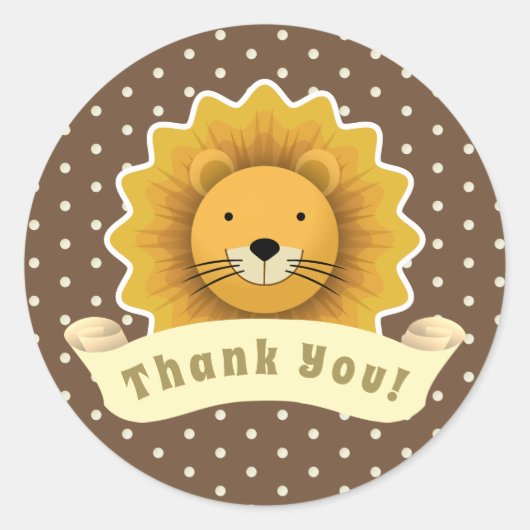 Sticker Rond Lion Merci (Devant)