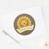 Sticker Rond Lion Merci (Enveloppe)