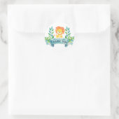 Sticker Rond Lion merci, Lion (Sac)