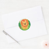 Sticker Rond Lion mignon (Enveloppe)