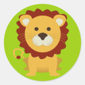 Sticker Rond Lion mignon (Devant)