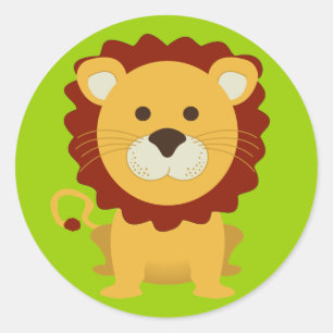 Sticker Rond Lion mignon