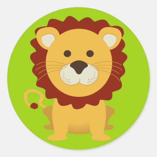 Sticker Rond Lion mignon (Devant)