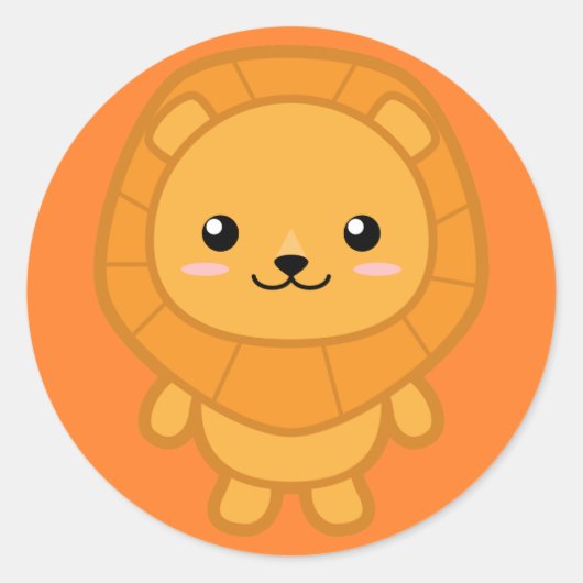 Sticker Rond Lion mignon (Devant)