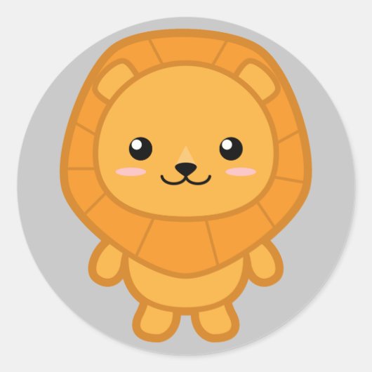 Sticker Rond Lion mignon (Devant)