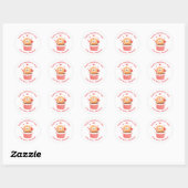 Sticker Rond Lion mignon à Cupcake Custom Kids Saint-Valentin (Feuille)