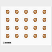 Sticker Rond Lion Nerd avec lunettes (Feuille)