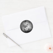 Sticker Rond Lion noir et blanc (Enveloppe)