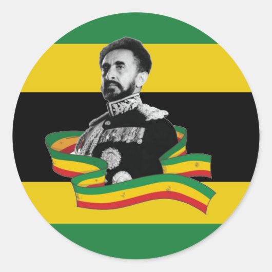Sticker Rond Lion of Judah Jah Rastafari Rasta Roots (Devant)
