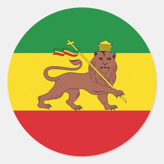 Sticker Rond Lion of Judah Rasta (Devant)