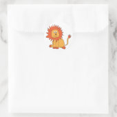 Sticker Rond Lion orange mignon (Sac)