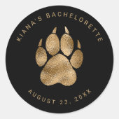 Sticker Rond Lion Pawprint Bachelorette Black Gold ID1148 (Devant)