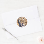 Sticker Rond Lion portrait (Enveloppe)