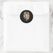 Sticker Rond Lion Principal Animal Face Big Cat (Sac)