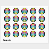 Sticker Rond Lion Rainbow (Feuille)