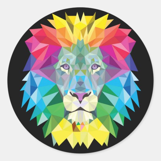 Sticker Rond Lion Rainbow (Devant)