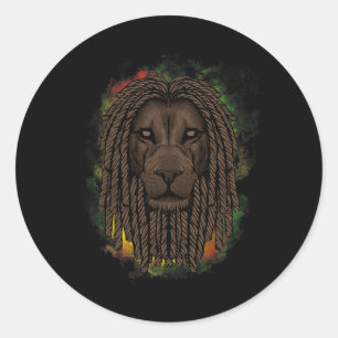Sticker Rond Lion Rasta Avec Dreads - Montrez Votre Fierté Et R