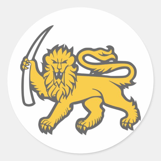 Sticker Rond Lion rhodésien (Devant)