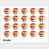 Sticker Rond Lion Roaring (Feuille)