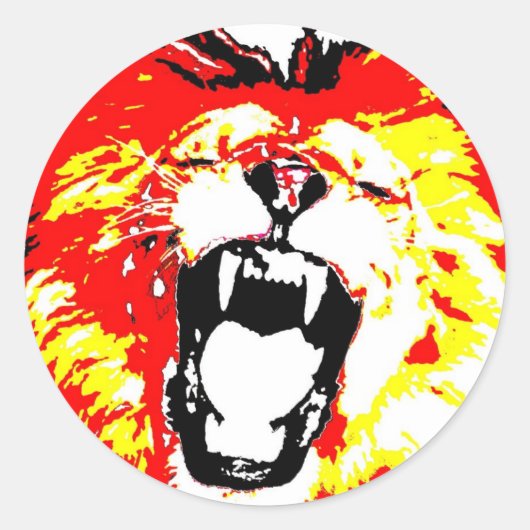Sticker Rond Lion Roaring (Devant)