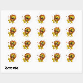 Sticker Rond Lion Roaring (Feuille)