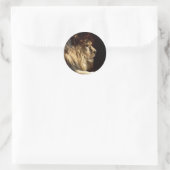 Sticker Rond Lion - Roi de la Jungle (Sac)