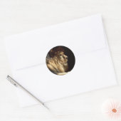 Sticker Rond Lion - Roi de la Jungle (Enveloppe)