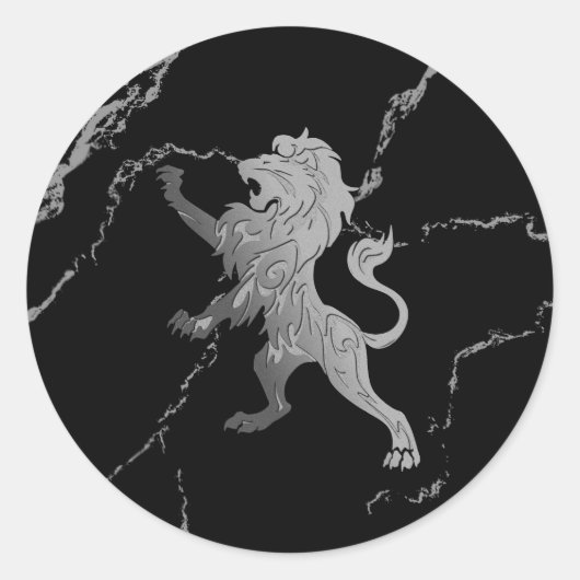 Sticker Rond Lion royal d'argent (Devant)