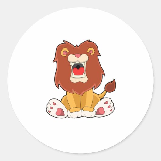 Sticker Rond lion rugissant (Devant)