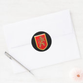 Sticker Rond Lion Shield Gold Red (Enveloppe)