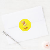 Sticker Rond Lion sur jaune (Enveloppe)