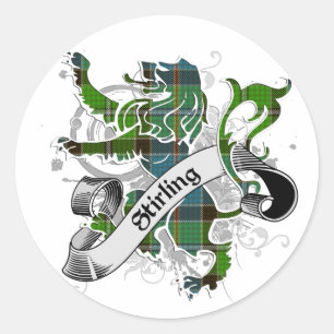 Sticker Rond Lion Tartan Stirling