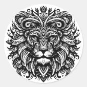 Sticker Rond Lion tribal (Devant)
