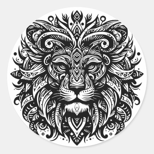Sticker Rond Lion tribal (Devant)