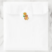 Sticker Rond Lion with Flower (Sac)