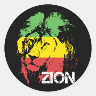 Sticker Rond Lion Zion