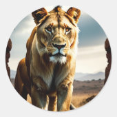 Sticker Rond Lioness Stop 2 (Devant)