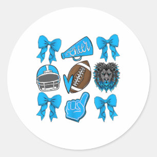 Sticker Rond Lions Cheer Footll Jour de match Coquette Lions Nœ