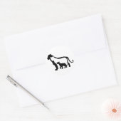 Sticker Rond Lions noirs et blancs (Enveloppe)