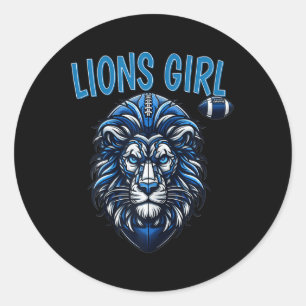 Sticker Rond Lions Pour Fille Amusante Jour De Football América