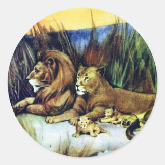 Sticker Rond Lions vintages