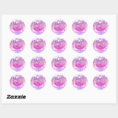 Sticker Rond Lipgloss maquillage rose Confetti Drivers Emballag (Feuille)