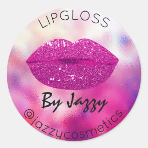 Sticker Rond Lipgloss Par Artiste De Maquillage Pink Produit Pr