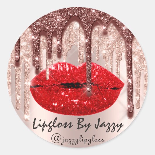 Sticker Rond Lipgloss Par IG Rose Parties scintillant Drift Pro (Devant)
